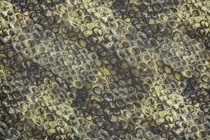 Ткань трикотажная сетка Италия (полиэстер 100%, черно-оливковый, кольца, шир. 1,60 м)