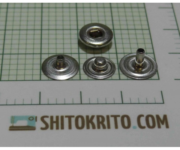 Кнопка металл 10 мм (потайная, матовый, никель)