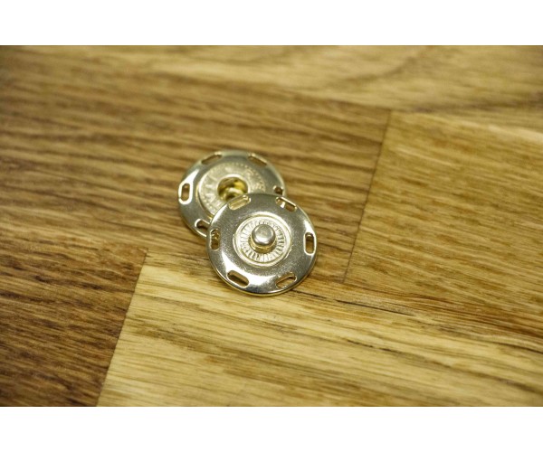 Кнопка металл 20 мм (отполированный, золото)