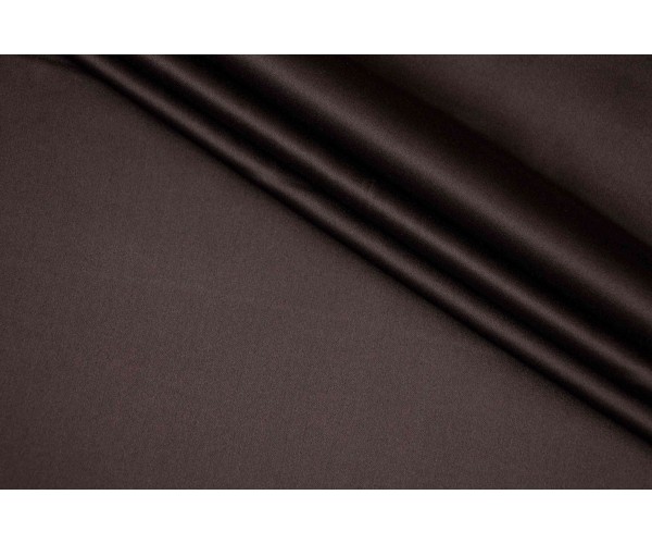 Ткань атласный шелк Италия (шелк 95%, эластан 5%, темный шоколад, шир. 1,40 м)