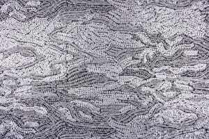 Ткань пайетки Италия (полиэстер 100%, основа-сетка, кружево, серебро, шир. 1,50 м)
