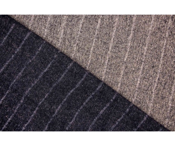 Ткань костюмно-плательная Италия (шерсть 100%, черно-песочный, полоски, ширина 1,35 м)