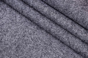 Ткань твид Италия (шерсть 100%, серый, диагональ, шир. 1,55 м)