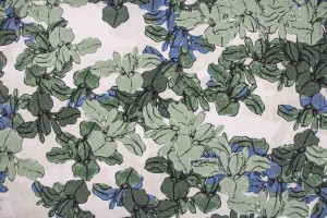 Ткань коттон Италия (коттон 100%, песочно-зеленый, цветы, шир. 1,55 м)
