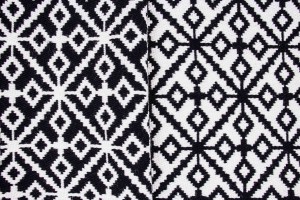 Ткань пальтовая Италия (двухсторонняя, шерсть 100%, цена за отрез 1,30м, черно-белый, узор, шир. 1,40 м)
