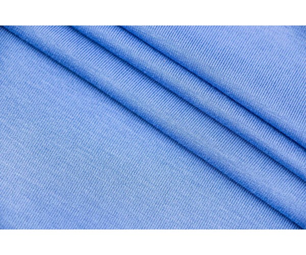 Ткань трикотаж Италия (коттон 50%, вискоза 50%, небесно-голубой, шир. 1,60 м)