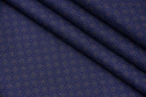 Тканина батист Італія (котон 100%, темно-синій, горох, шир. 1,50 м)