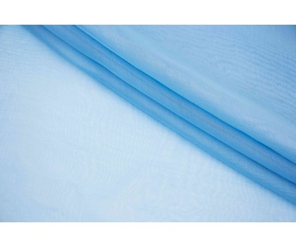 Ткань шифон Италия (шелк 100%, светло-голубой, шир. 1,50 м)