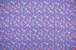 Ткань шифон Италия (крэш, шелк 100%, фиолетовый, цветы, шир. 1,40 м)