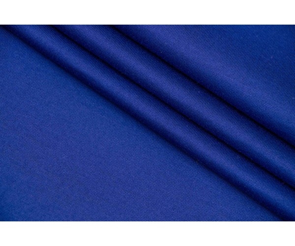 Тканина трикотаж Італія (котон 80%, віскоза 20%, синій, шир. 1,30 м)