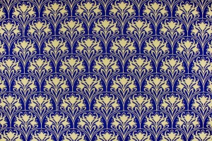 Ткань трикотаж Италия (вискоза 100%, васильково-желтый, цветы, шир. 1,50м)