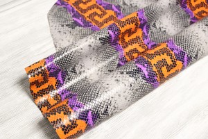 Шкіра опоек Італія (різнокольоровий на сірій основі, штамп під пітона)