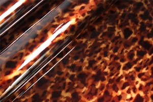 Кожа КРС Италия (3D принт леопард коричневый, лак)