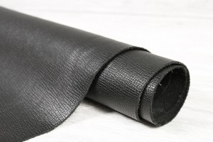 Кожа КРС Италия (черный, полуматовая, мягкая,  фактура)