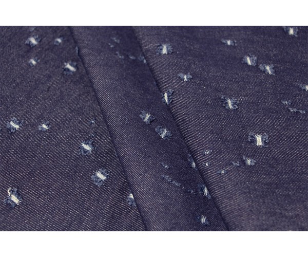 Тканина джинс з ефектом distressed Італія (котон 100%, синій, м'який,шир. 1,65м)