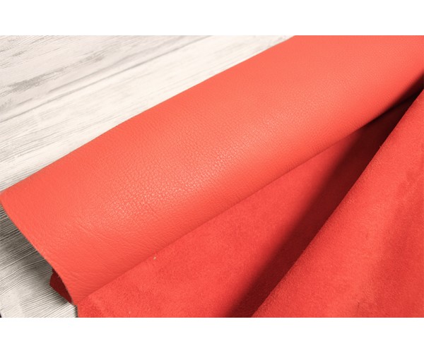Шкіра буйвол Франція (яскраво червоний, фактура)