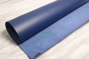 Кожа КРС Италия (синий, гладкая, матовый)