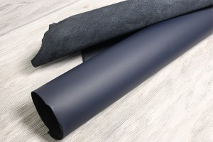 Кожа КРС Италия (синий, гладкая, матовый)