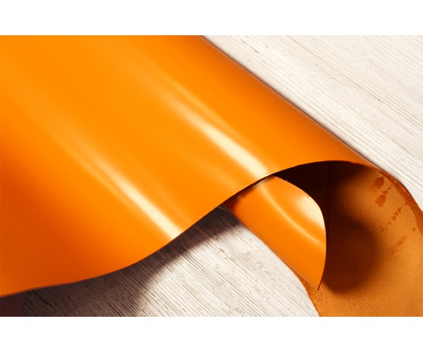 Кожа КРС Италия (оранжевая, гладкая, глянец)