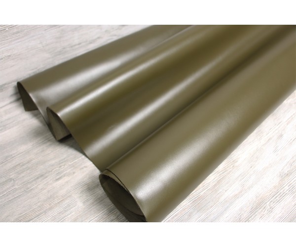 Шкіра ВРХ Італія (хакі, напівглянець, гладка)