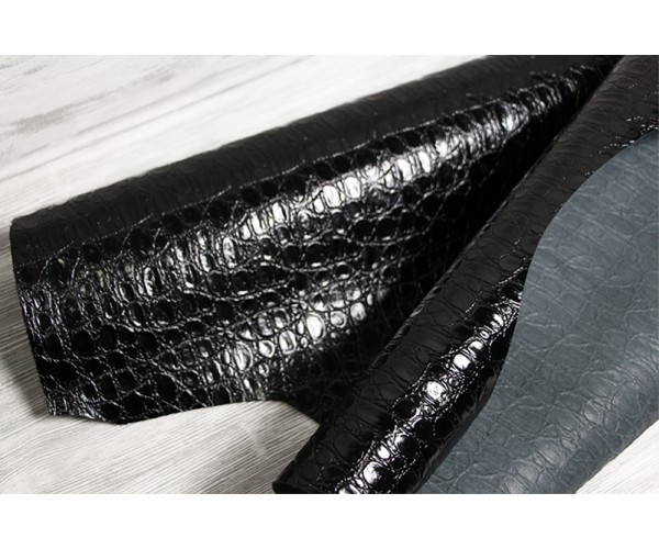 Кожа овчина Италия (черная, глянцевая, штамп под крокодила) Кожа овчина Италия (черная, глянцевая, штамп под крокодила)