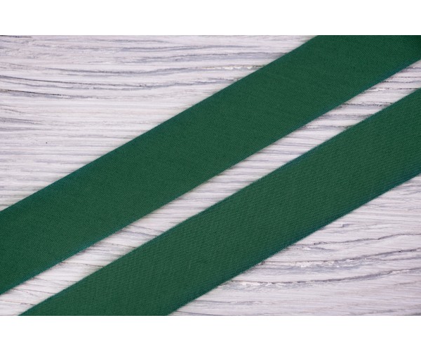 Косая бейка Италия (коттон 100%, темно-зеленый, шир. 2,5 см)