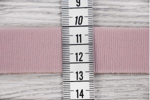 Репсовая лента Италия (коттон 60%, ацетат 40%, бледно-розовый, шир. 2,5 см)