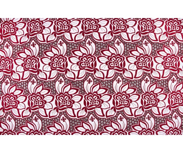Ткань гипюр Италия (коттон 100%, цена за отрез 1,15м х 0,55м, молочный, цветы)