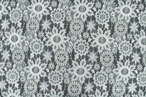 Ткань гипюр Италия (полиэстер 100%, бледный лиственный, цветы, шир. 1,40м)