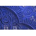 Тканина гіпюр Італія (мереживо, віскоза 100%, синій, квіти, шир. 0,16 м)