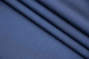 Ткань поплин Италия (коттон 100%, серо- синий, ширина 1,50 м)