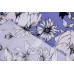 Тканина котон Італія (котон 97%, еластан 3%, волошковий, квіти, шир. 1,50м)