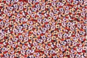 Ткань штапель Италия (гладкий,вискоза 100%, разноцветный, цветы, шир. 1,30 м)