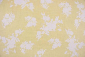 Ткань коттон Италия (коттон 100%, цена за отрез 1,27м, яично-желтый, цветы, шир. 1,50 м)