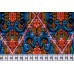 Ткань сатин Италия ( коттон 90%, эластан 10%, красно-синий, узор, шир. 1,40 м)