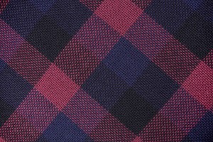 Ткань рогожка Италия (шерсть меринос 100%, черно-сине-бордовый, клетка, шир.1,5 м)