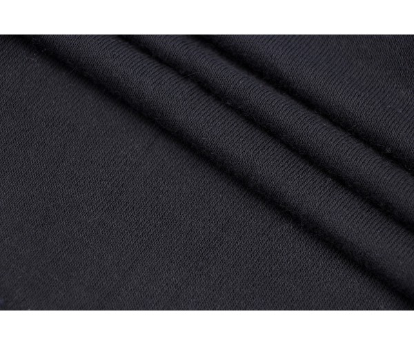 Ткань трикотаж Италия (шерсть 80%, лавсан 20%, черный, шир. 1,10 м)