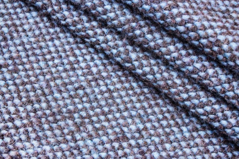Ткань пальтовая букле Италия (шерсть меринос 100%, серо-бирюзовый, шир.  1,50 м)