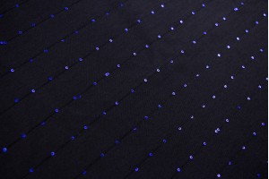 Ткань костюмная шерсть с пайетками Италия (шерсть 100%, черный, полоски,  шир. 1,50 м)