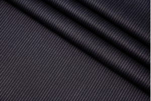 Тканина костюмно-плательная вовна Італія (вовна 100%, чорний, смужки, шир. 1,60 м)