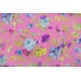 Тканина атласний шовк Італія (поліестер 100%, рожевий, квіти, шир. 1,40 м)