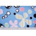 Ткань атлас Италия (полиэстер 100%, цена за отрез 1,50 м, голубой, круги, шир. 1,50 м)