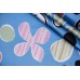 Ткань атлас Италия (полиэстер 100%, цена за отрез 1,50 м, голубой, круги, шир. 1,50 м)