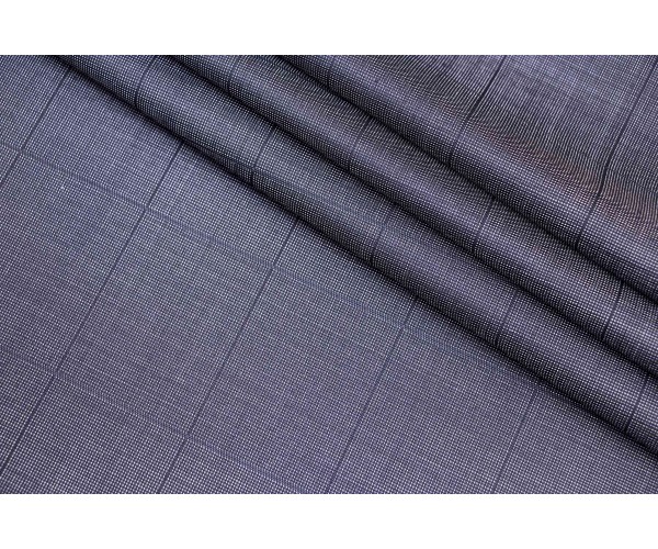 Ткань костюмно-плательная Италия (шерсть 100%, темно-серый, клетка, шир. 1,55 м)
