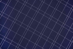 Ткань тафта Италия (шелк 100%, темно-синий, клетка, шир. 0,75 м)