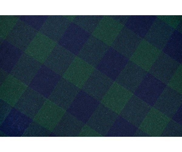 Тканина костюмно-плательная (вовна 100%, синьо-зелений, клітина, шир. 1,50 м)