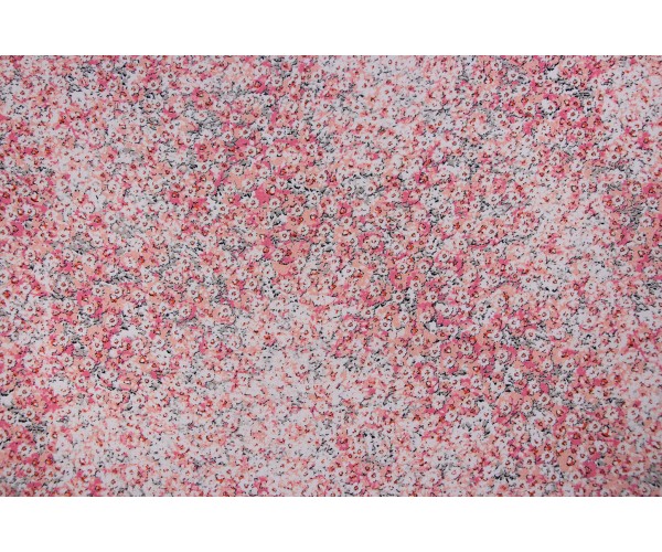 Тканина штапель Італія (віскоза 100%, рожевий, квіти, шир. 1,40 м)