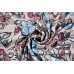 Тканина креп Італія (віскоза 100%, бежевий, квіти акварель, шир. 1,40 м)