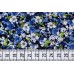 Ткань штапель Италия (вискоза 100%, голубой, цветы, шир. 1,40 м)