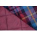 Ткань стеганая плащевка Италия (нижний слой - сливовый, полиэстер 100%; верхний слой - красно-голубая, клетка, 100% хлопок, шир. 1,50 м)